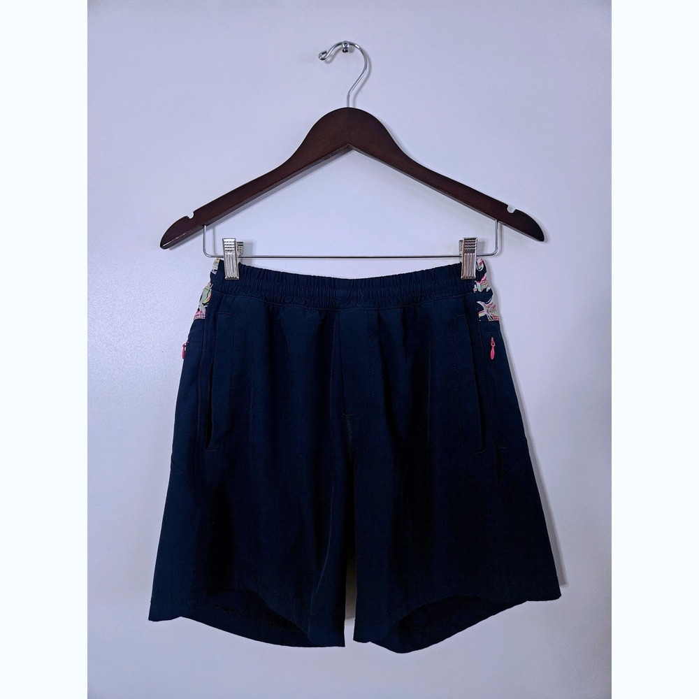 Birddogs Men's Gym Shorts S Navy Blue‎ Pink Paisley Lined Boomstick 7" Inseam